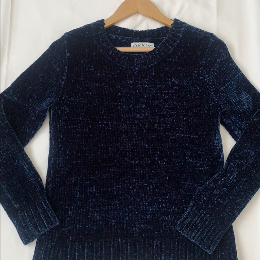 Cute navy blue knitted sweater